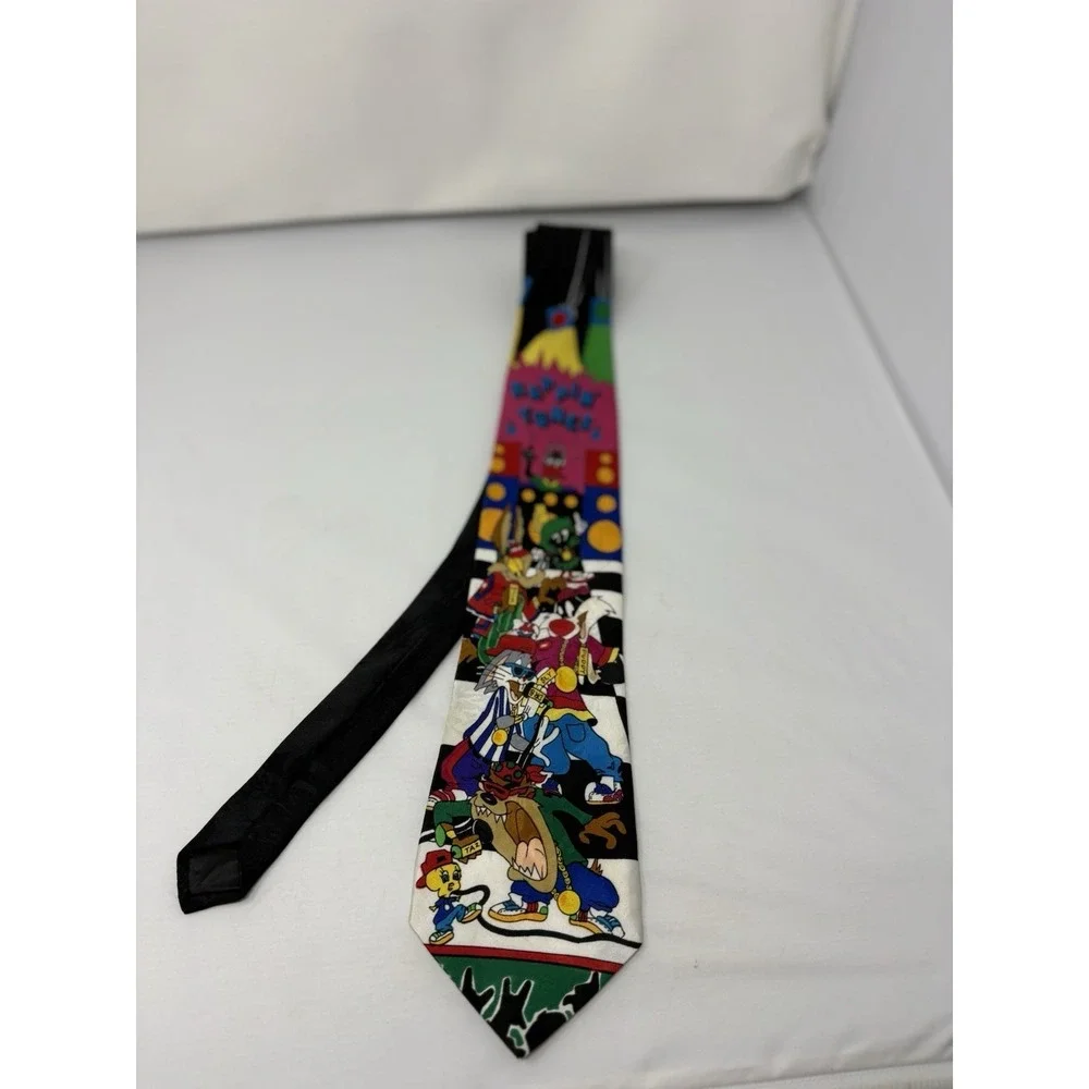 Vintage Cartoons Looney Tunes Neck Tie RAPPIN TOONS Cartoons Warner Bros. 1993